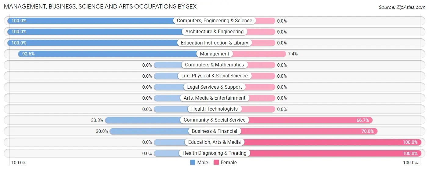 Management, Business, Science and Arts Occupations by Sex in Rome borough
