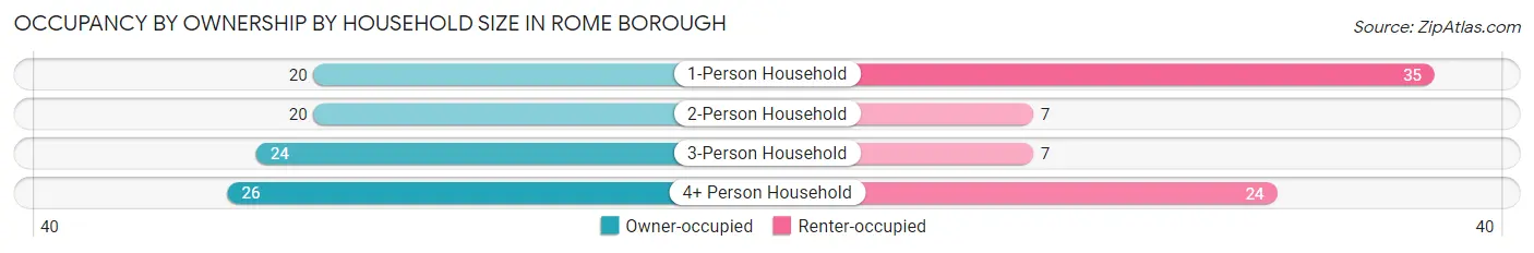 Occupancy by Ownership by Household Size in Rome borough