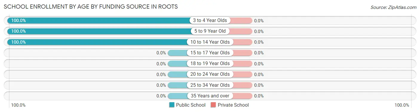School Enrollment by Age by Funding Source in Roots