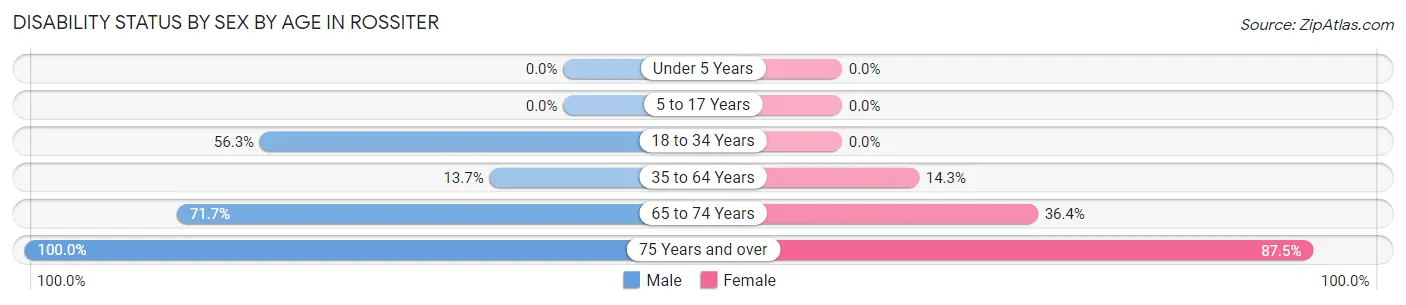 Disability Status by Sex by Age in Rossiter