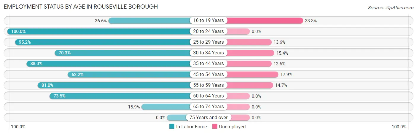 Employment Status by Age in Rouseville borough