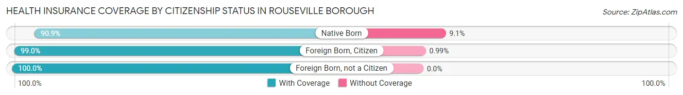 Health Insurance Coverage by Citizenship Status in Rouseville borough