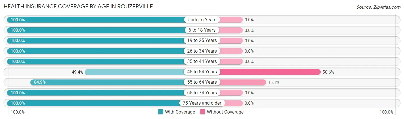 Health Insurance Coverage by Age in Rouzerville