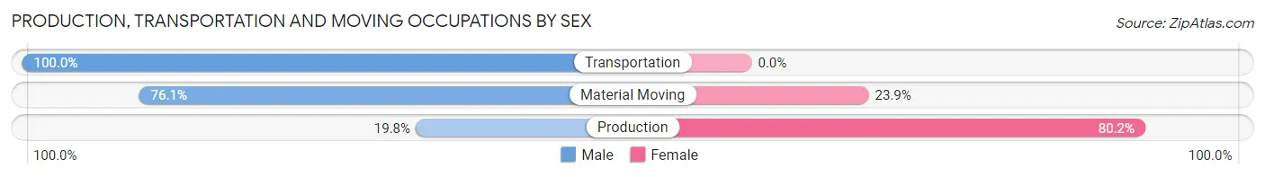 Production, Transportation and Moving Occupations by Sex in Rutherford