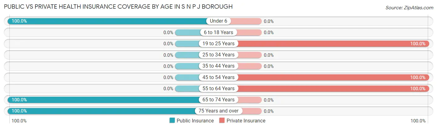 Public vs Private Health Insurance Coverage by Age in S N P J borough