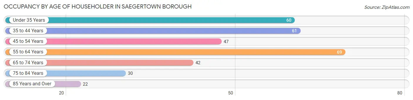 Occupancy by Age of Householder in Saegertown borough