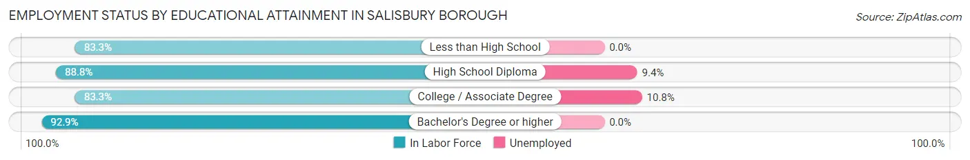 Employment Status by Educational Attainment in Salisbury borough