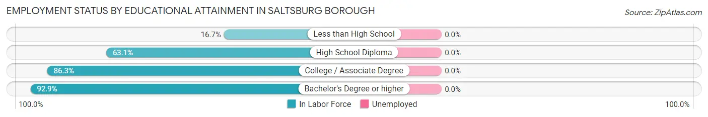 Employment Status by Educational Attainment in Saltsburg borough