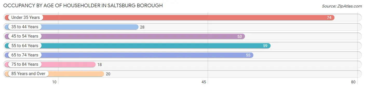 Occupancy by Age of Householder in Saltsburg borough