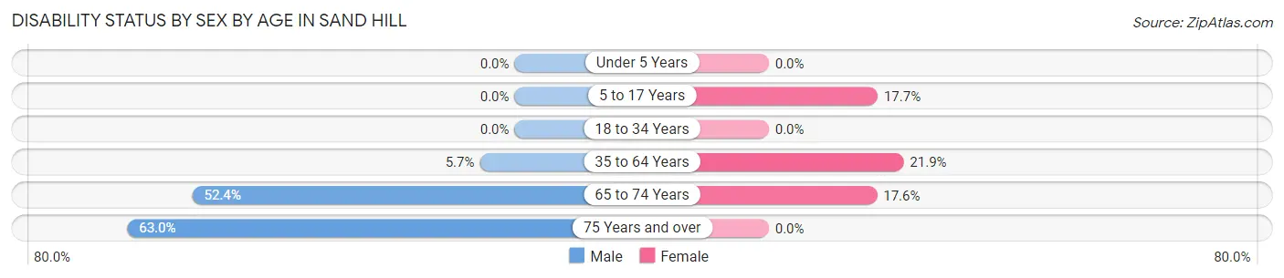 Disability Status by Sex by Age in Sand Hill