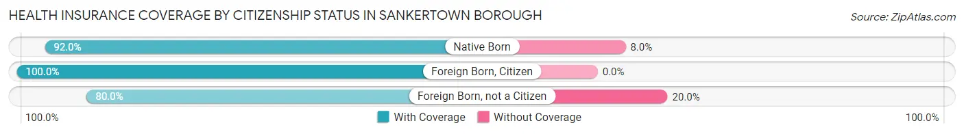 Health Insurance Coverage by Citizenship Status in Sankertown borough