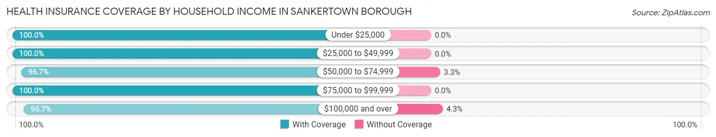 Health Insurance Coverage by Household Income in Sankertown borough