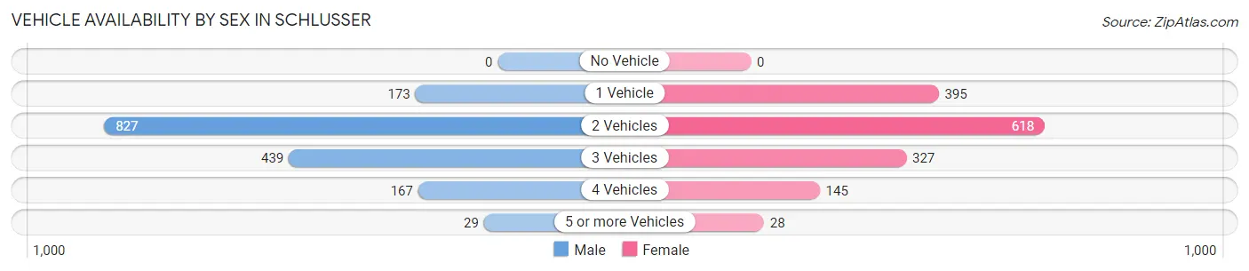 Vehicle Availability by Sex in Schlusser