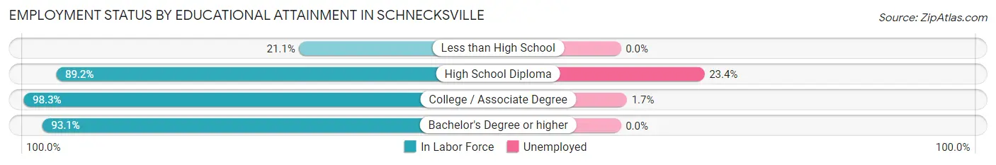 Employment Status by Educational Attainment in Schnecksville