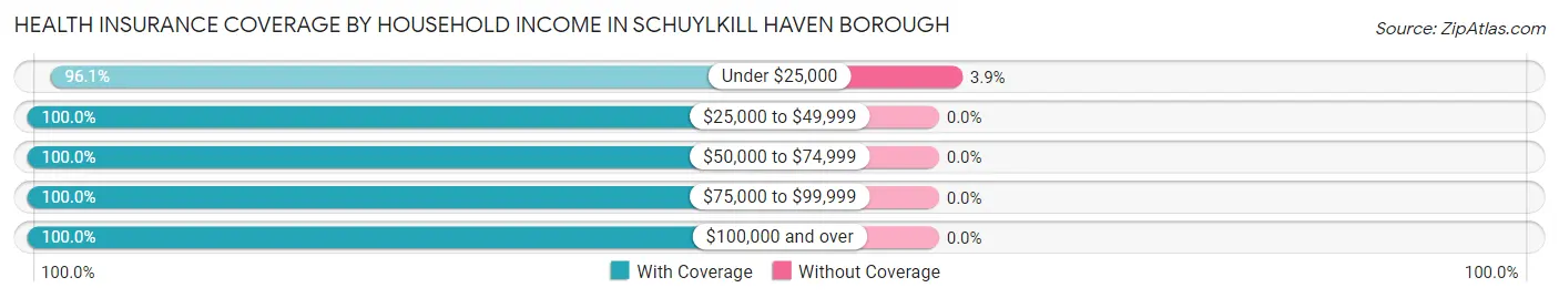 Health Insurance Coverage by Household Income in Schuylkill Haven borough