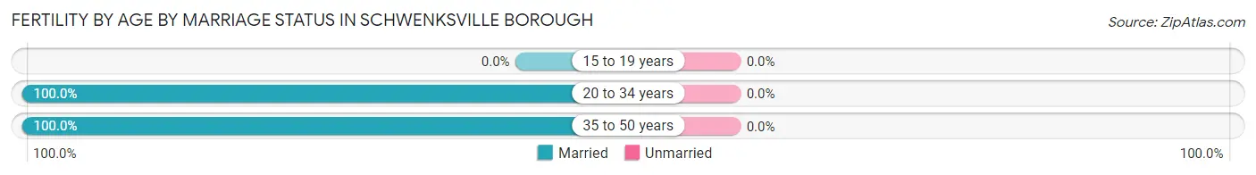 Female Fertility by Age by Marriage Status in Schwenksville borough