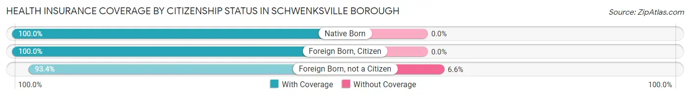 Health Insurance Coverage by Citizenship Status in Schwenksville borough