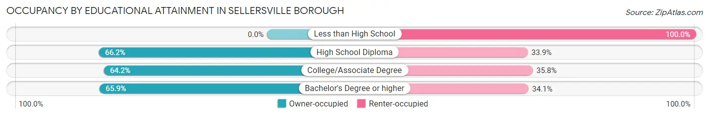 Occupancy by Educational Attainment in Sellersville borough