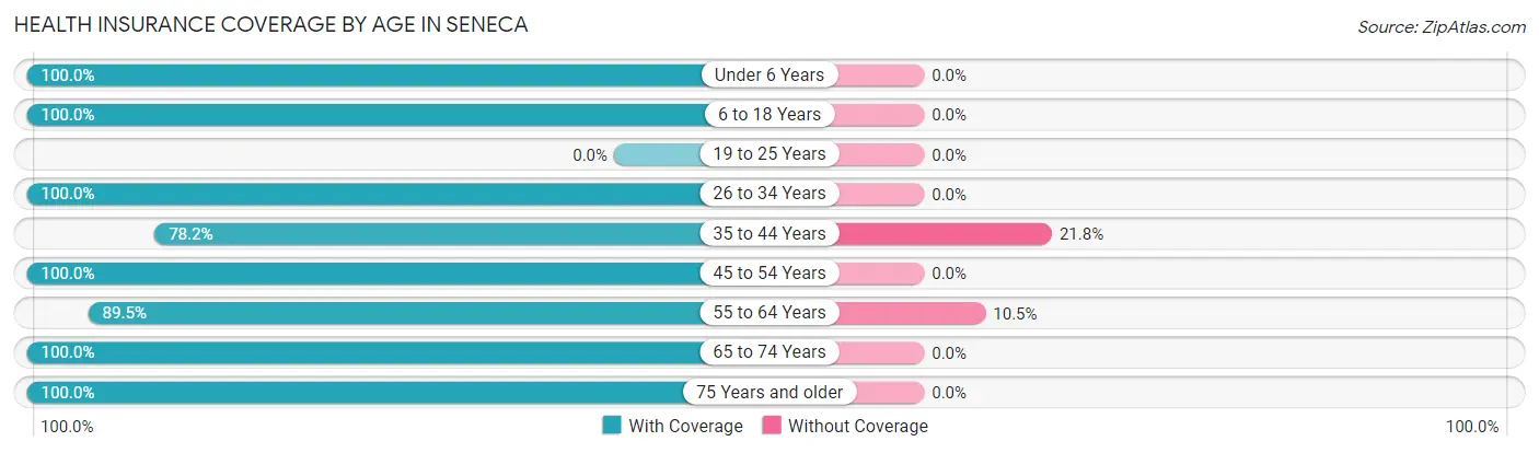 Health Insurance Coverage by Age in Seneca