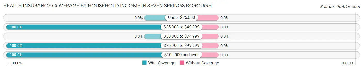 Health Insurance Coverage by Household Income in Seven Springs borough