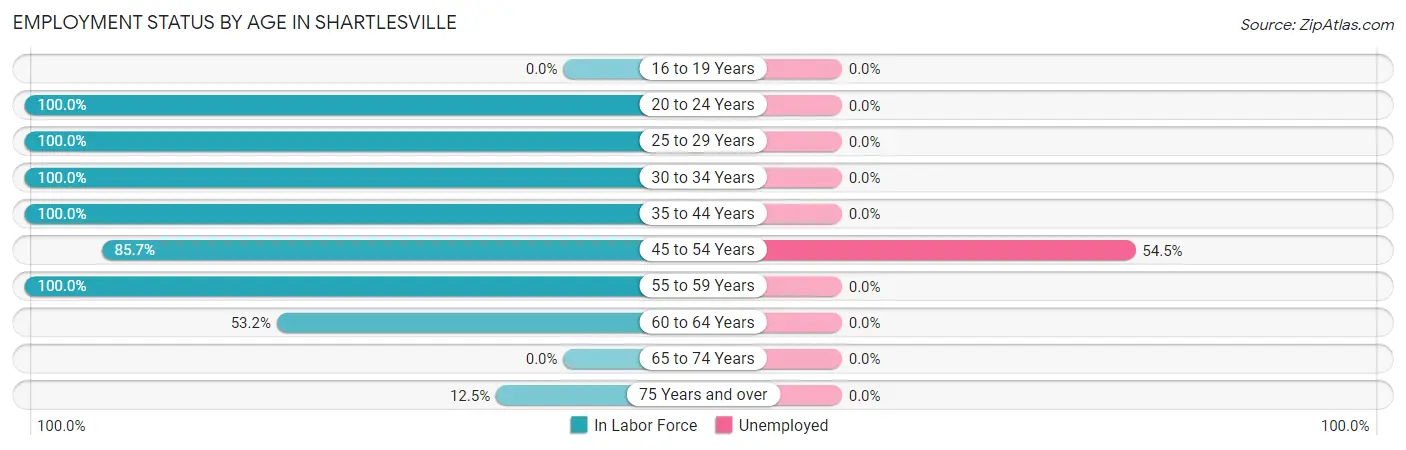 Employment Status by Age in Shartlesville