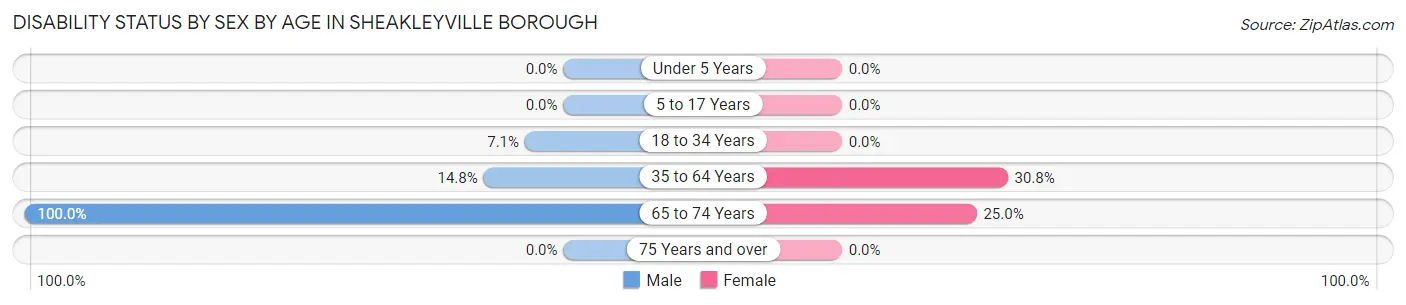 Disability Status by Sex by Age in Sheakleyville borough