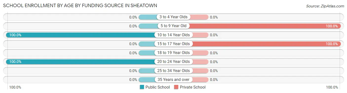 School Enrollment by Age by Funding Source in Sheatown