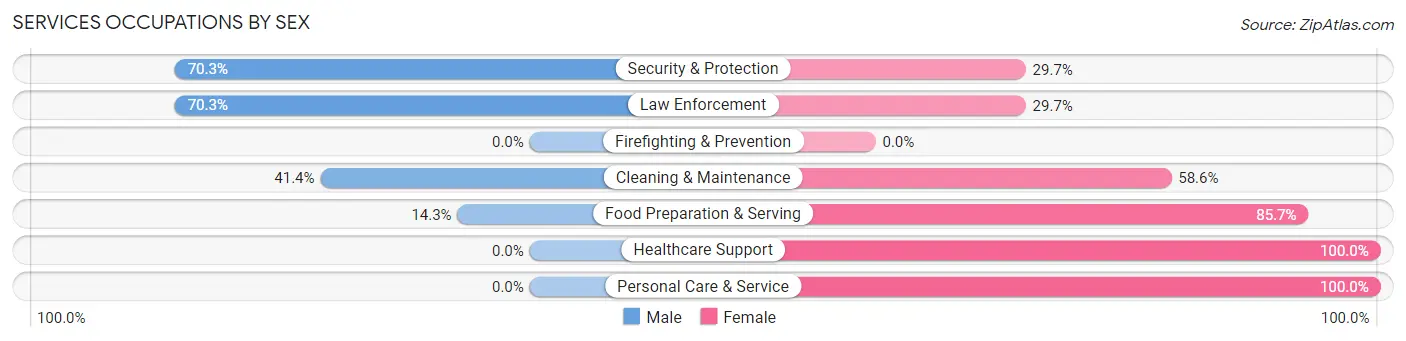 Services Occupations by Sex in Shenandoah borough