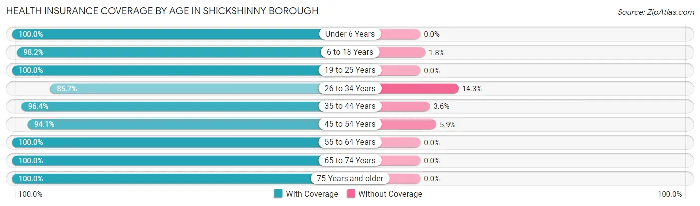 Health Insurance Coverage by Age in Shickshinny borough