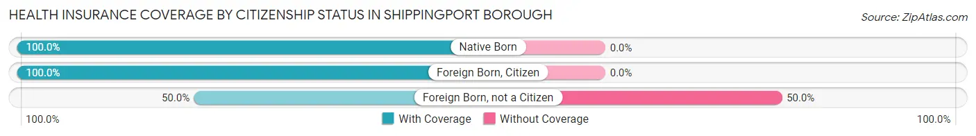 Health Insurance Coverage by Citizenship Status in Shippingport borough