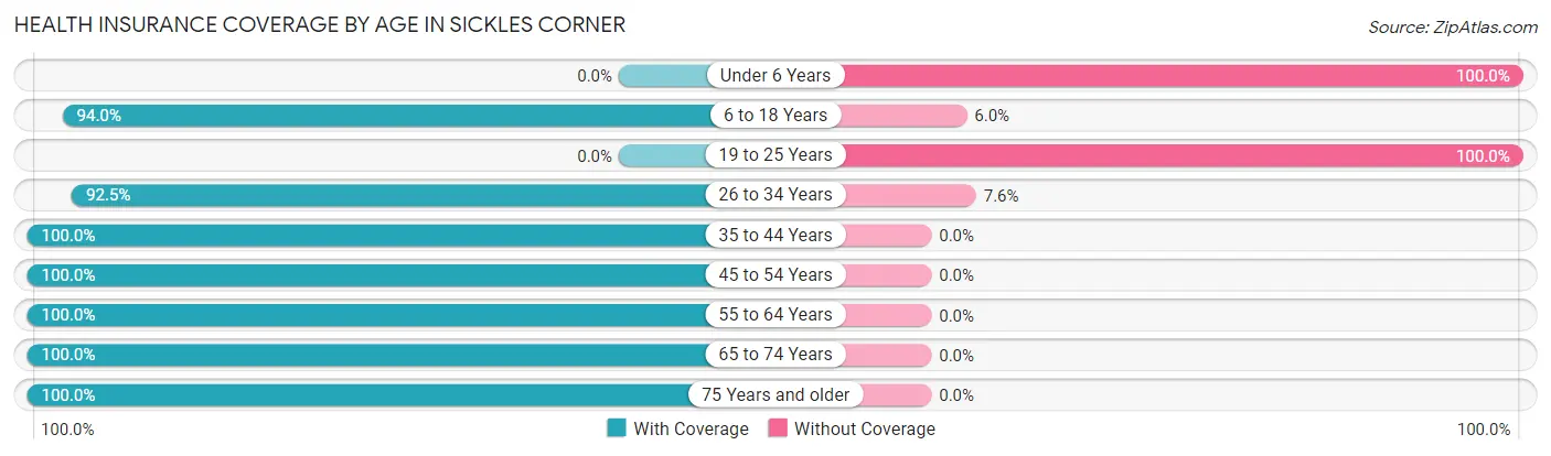 Health Insurance Coverage by Age in Sickles Corner