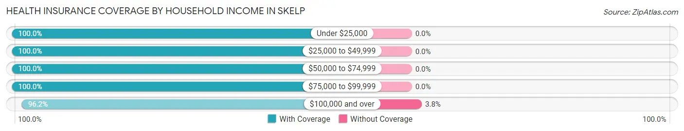 Health Insurance Coverage by Household Income in Skelp
