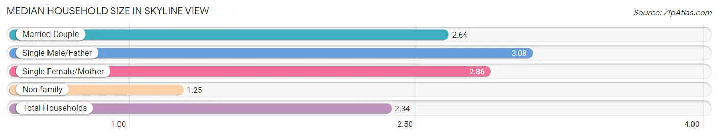 Median Household Size in Skyline View