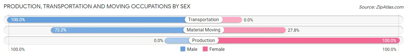 Production, Transportation and Moving Occupations by Sex in Slabtown