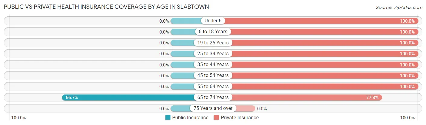 Public vs Private Health Insurance Coverage by Age in Slabtown
