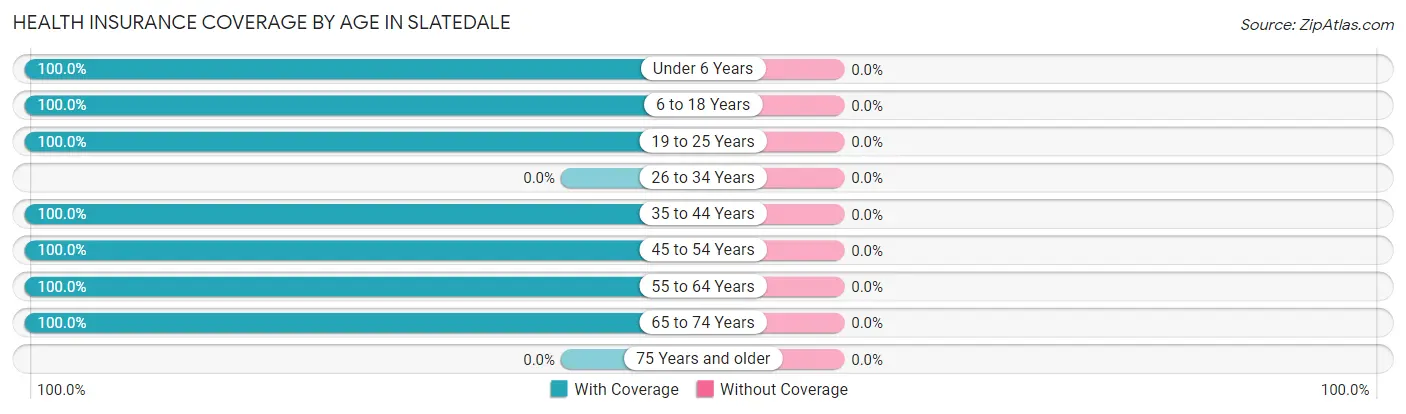 Health Insurance Coverage by Age in Slatedale