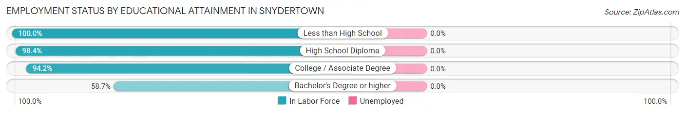 Employment Status by Educational Attainment in Snydertown