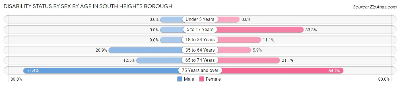 Disability Status by Sex by Age in South Heights borough