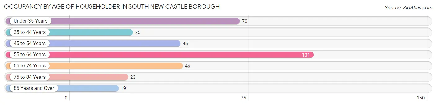 Occupancy by Age of Householder in South New Castle borough