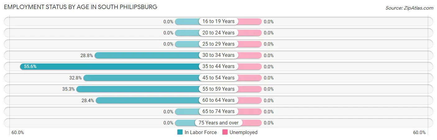 Employment Status by Age in South Philipsburg