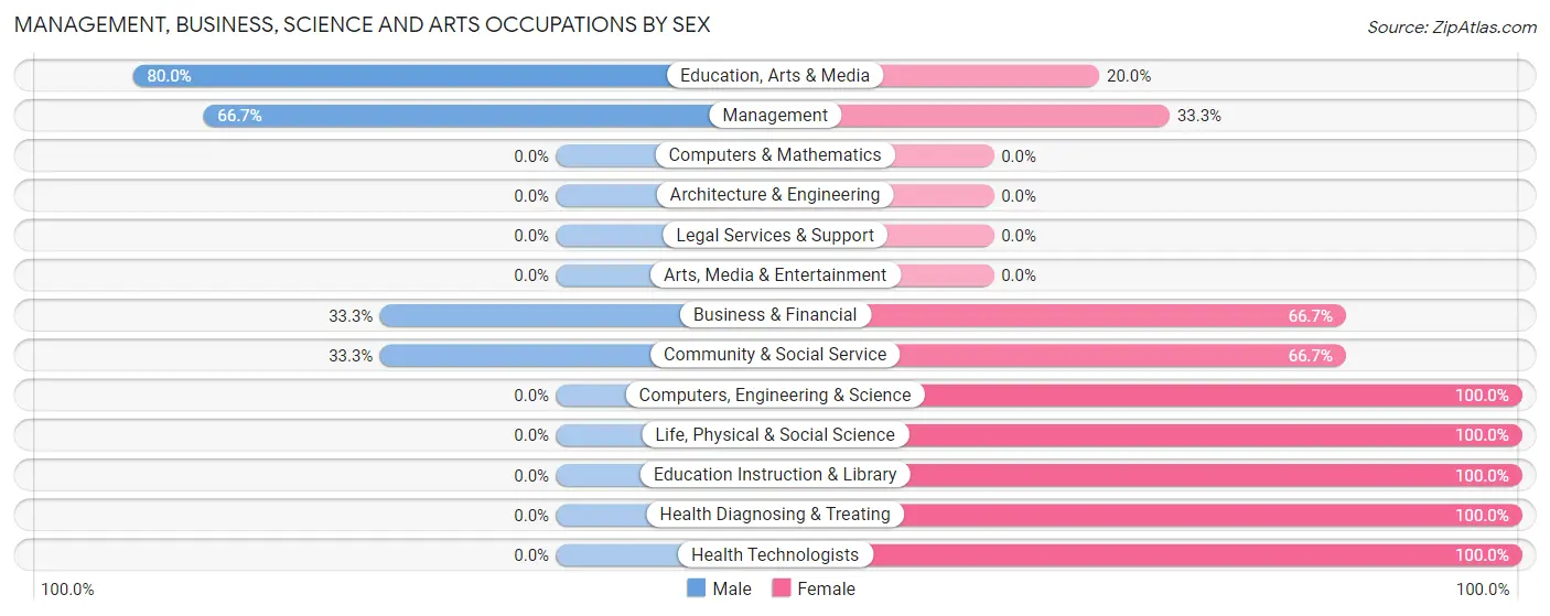 Management, Business, Science and Arts Occupations by Sex in Spartansburg borough