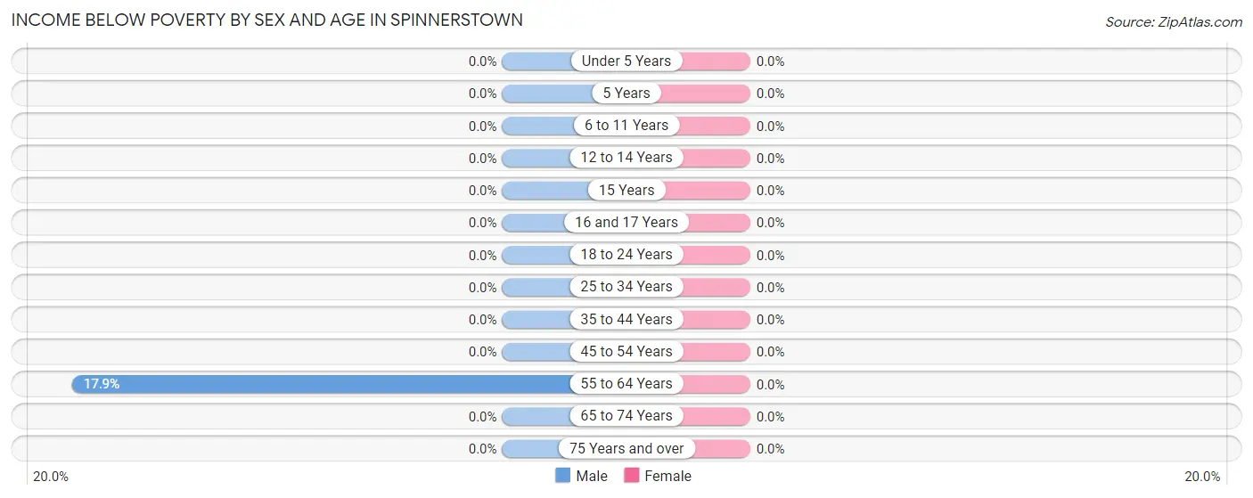 Income Below Poverty by Sex and Age in Spinnerstown
