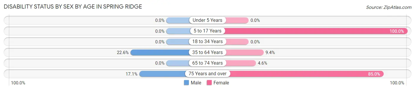 Disability Status by Sex by Age in Spring Ridge