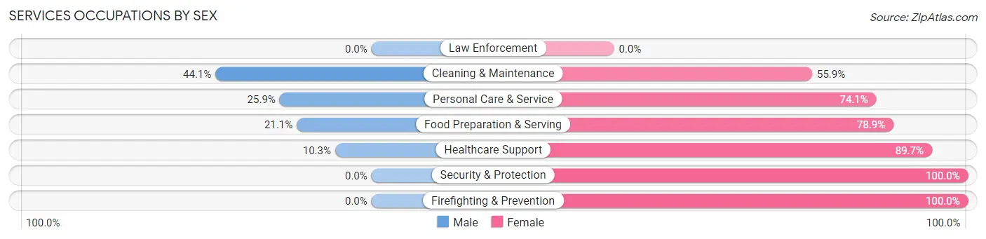 Services Occupations by Sex in Steelton borough