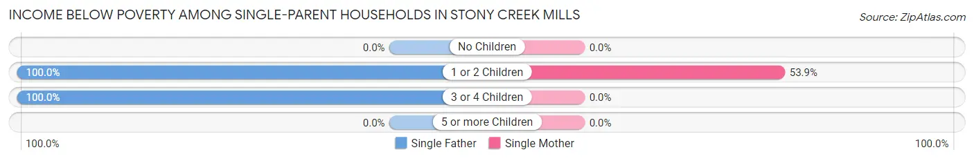 Income Below Poverty Among Single-Parent Households in Stony Creek Mills