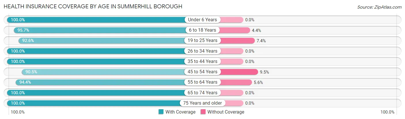 Health Insurance Coverage by Age in Summerhill borough