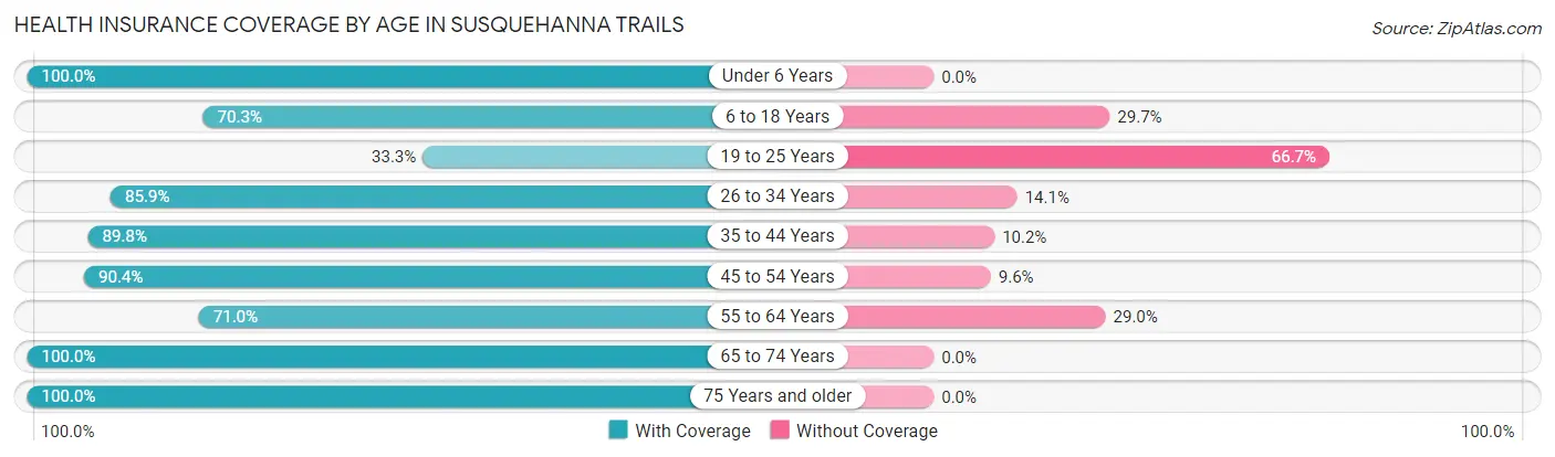Health Insurance Coverage by Age in Susquehanna Trails