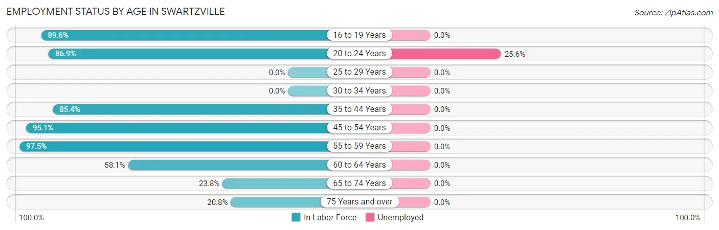 Employment Status by Age in Swartzville
