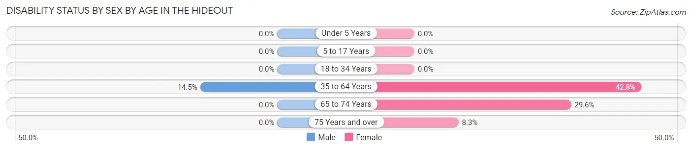 Disability Status by Sex by Age in The Hideout