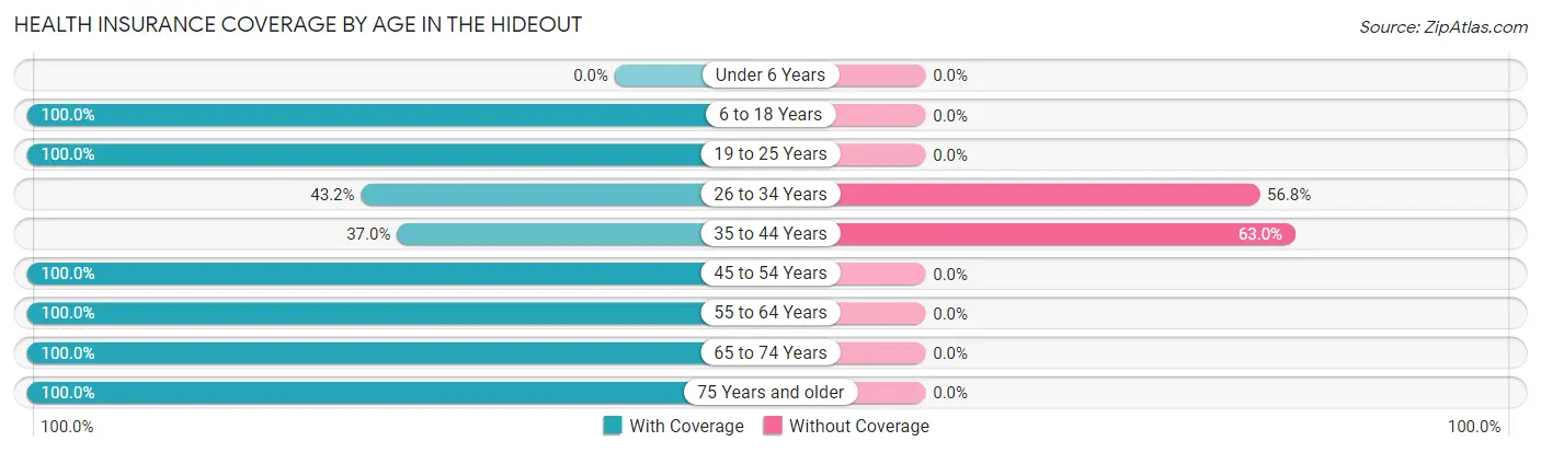 Health Insurance Coverage by Age in The Hideout